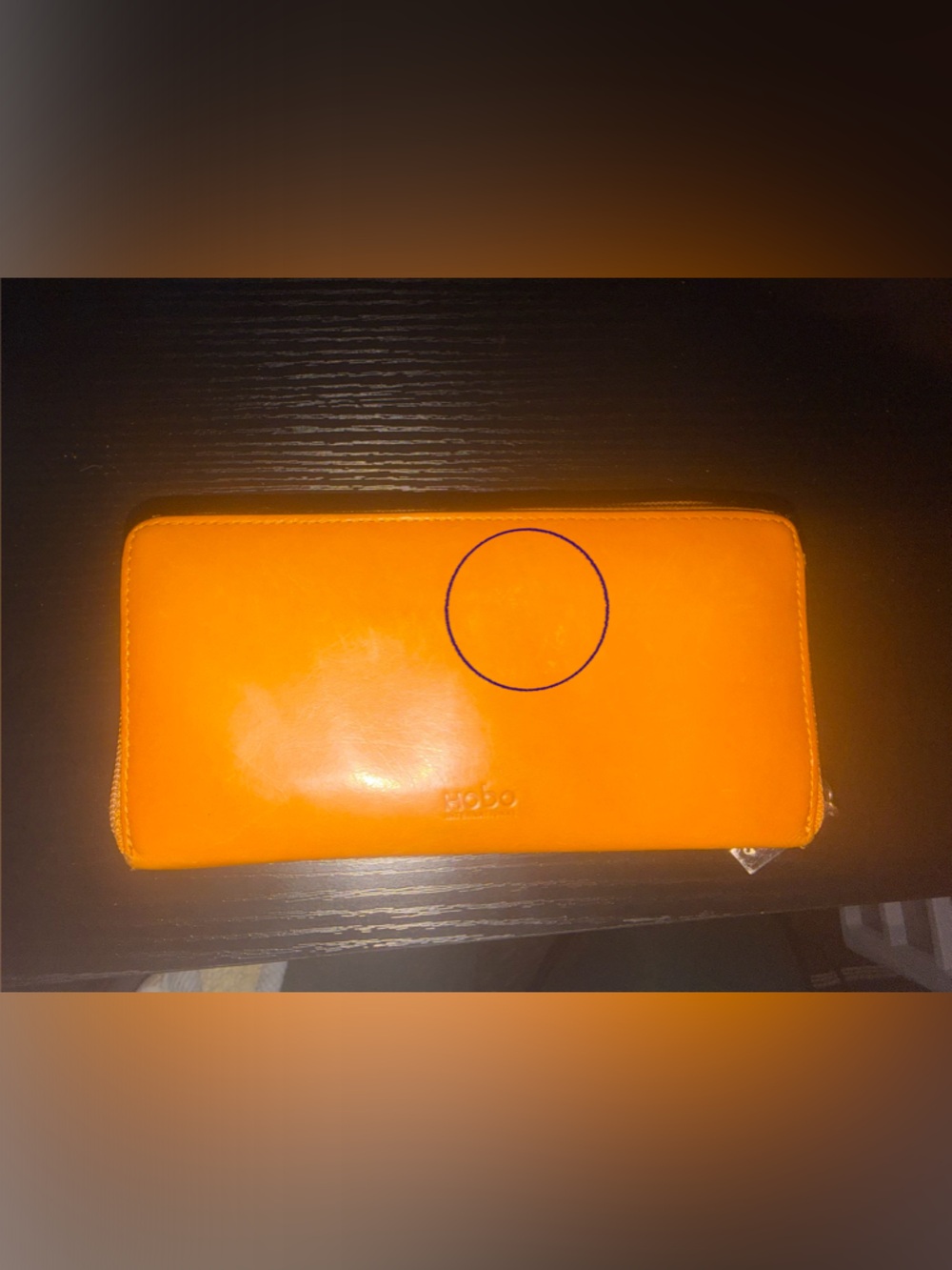 HOBO Orange Interior Zip wallet